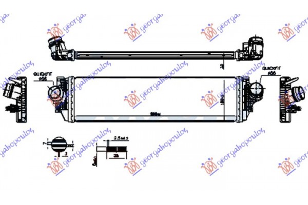 Ψυγειο Intercooler 1.0-1.5 Ecoboost Βενζινη (700x190x30) Ford Focus 18-22 - 320206200