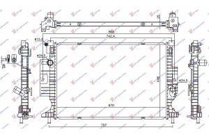 Ψυγειο Νερου 1.5 Ecoboost Βενζινη 2.0 Tdci 15- (670x448x26) Ford Focus C-MAX 14- - 321106310