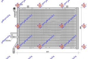 Ψυγειο A/C 1.0 Ecoboost Βενζινη (502x349x16) Ford B-MAX 12- - 322006435