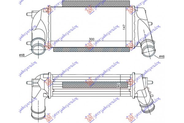 Ψυγειο Intercooler 1.0 Ecoboost Βενζινη (300x150x80) Ford Ecosport 13-17 - 328006210