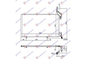 Ψυγειο A/C 1.6 Ecoboost Βενζινη (620x350x16) Παροχες 22/18mm Ford Fiesta 13-17 - 324006405