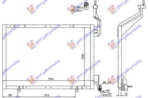 Ψυγειο A/C 1,6 Tdci -14 (54x34,8x16) Ford Fiesta 13-17 - 324006410
