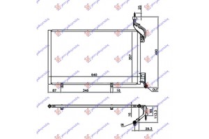 Ψυγειο A/C 1.6 Ecoboost Βενζινη (600x350x16) Παροχες 18/18mm Ford Fiesta 13-17 - 324006415