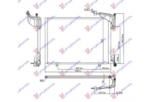 Ψυγειο A/C 1.0 12v Turbo Ecoboost (540x350x16) Παροχες 18/18mm Ford Fiesta 13-17 - 324006425