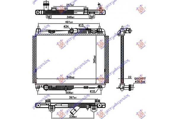 Ψυγειο 1.0 Ecoboost Βενζινη Αυτοματο (385x545x22) Ford Ecosport 17- - 328106310