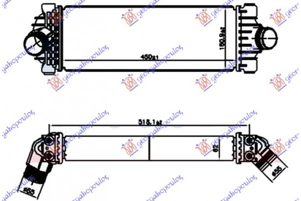 Ψυγειο Intercooler 2.0 Πετρελαιο (450x160x62) Ford Transit 19- - 325106200