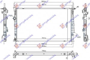 Ψυγειο Νερου 2.0 Tdci Πετρελαιο (765x460x26) Fwd Ford Transit 13-19 - 325006310