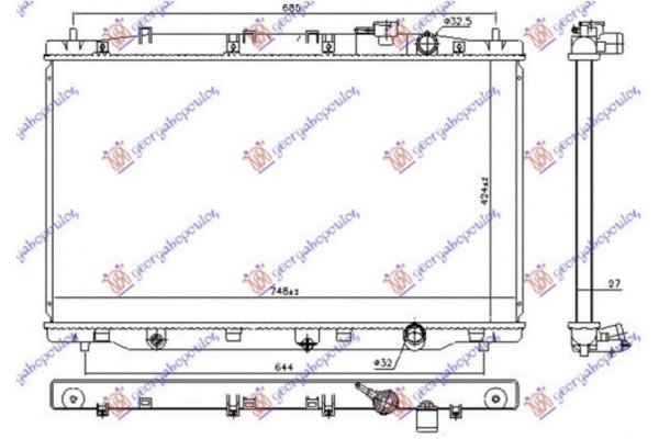 Ψυγειο Νερου 1.6 i-DTEC Πετρελαιο ΜΗΧΑΝΙΚΟ/ΑΥΤΟΜΑΤΟ (424x748x27) Honda CR-V 13-15 - 341106305