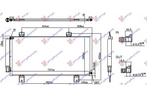 Ψυγειο A/C 1.3 Benzinh (73.7x35.3x1.6) (NISSENS) Honda Jazz 15-18 - 342106410