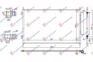 Ψυγειο A/C ΒΕΝΖΙΝΗ/ΠΕΤΡΕΛΑΙΟ (665x395x12) Honda HR-V 15-19 - 344106400