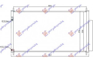 Ψυγειο A/C ΒΕΝΖΙΝΗ-ΠΕΤΡΕΛΑΙΟ (665x360χ16) Honda Civic H/B-L/B 12-16 - 345006400