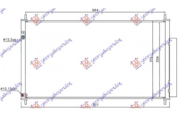 Ψυγειο A/C Βενζινη - Πετρελaιο (665x360x16) (KOYO) Honda Civic H/B-L/B 12-16 - 345006405