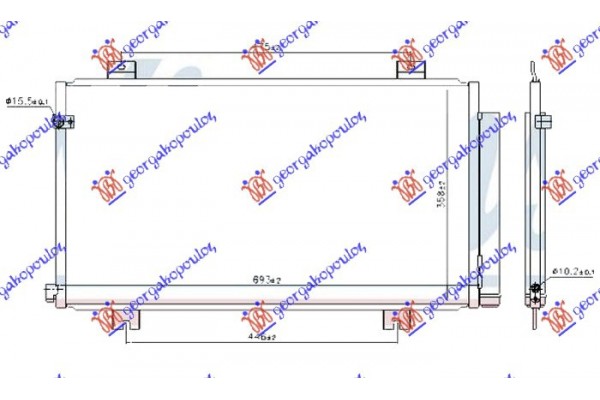 Ψυγειο A/C 1.6 i-DTEC Πετρελαιο (660x360x12) Honda Civic Sedan 16-22 - 345106410