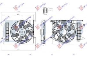 Βεντιλατερ Ψυγειου Κομπλε (ΜΟΝΟ) Βενζινη (460mm) (3pin) Hyundai iX35/TUCSON 10-15 - 365006445