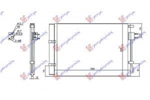 Ψυγειο A/C 1.2-1.4i Βενζινη (520x370x12) 1 Πλακακι Hyundai i20 12-14 - 366006420