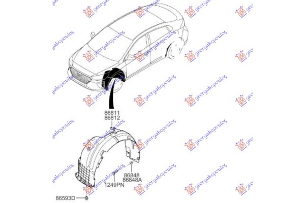 Θολος Εμπρος Πλαστικος (Γ) Δεξια Hyundai i20 (H/B) 14-18 - 366100821