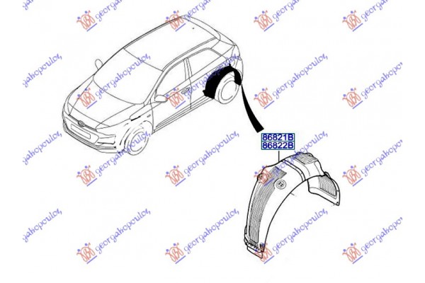 Θολος Πισω Πλαστικος Αριστερα Hyundai i20 (H/B) 14-18 - 366100852