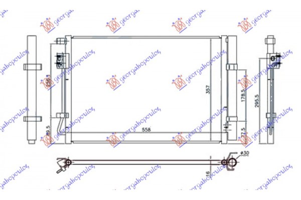 Ψυγειο A/C 1.2-1.4i Βενζινη (490x370x16) Hyundai i20 (COUPE) 14-18 - 366206400