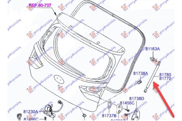 Αμορτισερ Μπαγκαζ (Γ) Δεξια Hyundai i20 (H/B) 14-18 - 366108301