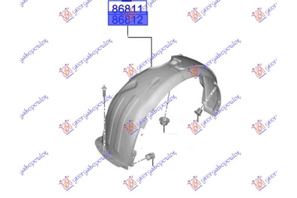 Θολος Εμπρος Πλαστικος Δεξια Hyundai i20 20-24 - 366500821