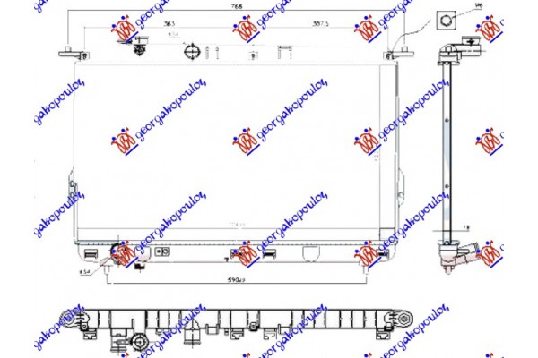 Ψυγειο Νερου 2.0i-2.4i-2.5i-2.7i Βενζινη (400x724) Hyundai Sonata 01-05 - 366906300