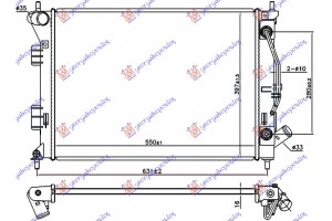 Ψυγειο 1.6 Βενζινη Αυτοματο +/- A/C (55x39.7x1.6) Kia Ceed 5D 13-15 - 430206320