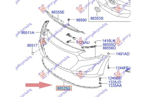 ΣΠΟΪΛΕΡ Προφυλακτηρα Εμπρος (Γ) Hyundai i30 5D 12-14 - 368006370