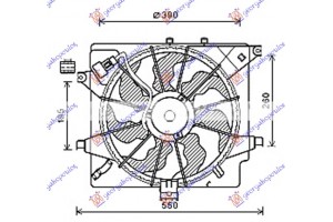 Βεντιλατερ Ψυγειου Κομπλε Πετρελαιο (ΤΥΠΟΥ HALLA) Hyundai i30 3D 13-17 - 368106450