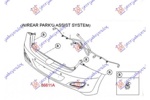 Προφυλακτηρας Πισω (ΜΕ PDS) (Γ) Hyundai i30 3D 13-17 - 368103620