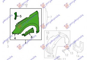 Φτερο Εμπρος (Χ/ΤΡΥΠΑ Για ΦΛΑΣ) (Γ) Αριστερα Hyundai i30 Fastback 17-20 - 368400662