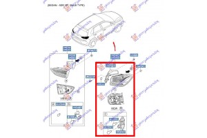 Φανος Πισω Εξω (Η/Β) (Γ) Αριστερα Hyundai i30 Hatchback 20- - 368505822