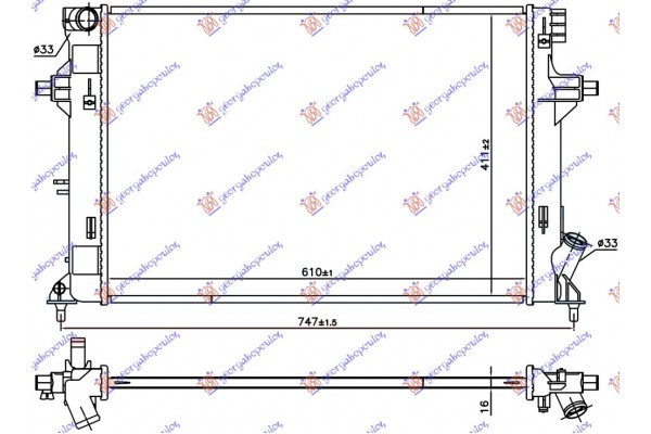 Ψυγειο Νερου 1.4/1/6 Mpi Βενζινη Μηχανικο (610x411x16) (KOYO) Hyundai i30 HATCHBACK/TOURER 17-20 - 368306310