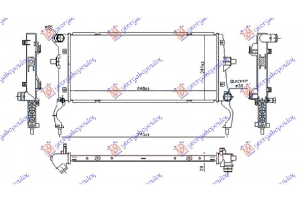 Ψυγειο Νερου 1.6 Crdi Πετρελαιο (650x290x26) Hyundai Elantra 15-19 - 372206330