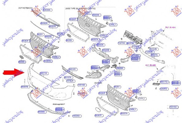 Προφυλακτηρας Εμπρος ΒΑΦΟΜ. (Γ) Hyundai i30 Fastback 17-20 - 368403375