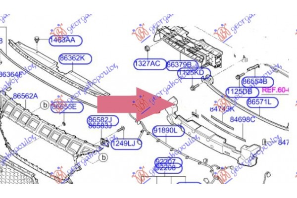 Αντιθορυβικο ΠΡΟΦΥΛ. Εμπρος (Γ) Hyundai i30 Fastback 17-20 - 368404905