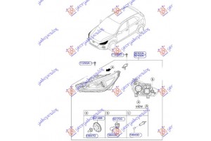 Φανος Εμπρος ΗΛΕΚΤ. (Γ) Αριστερα Hyundai i30 Fastback 17-20 - 368405142