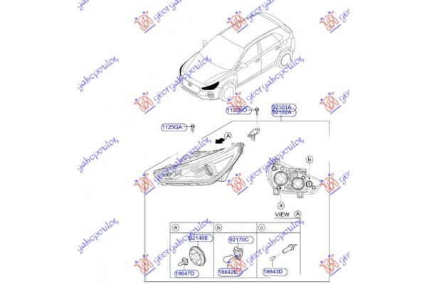 Φανος Εμπρος ΗΛΕΚΤ. (Γ) Αριστερα Hyundai i30 Fastback 17-20 - 368405142