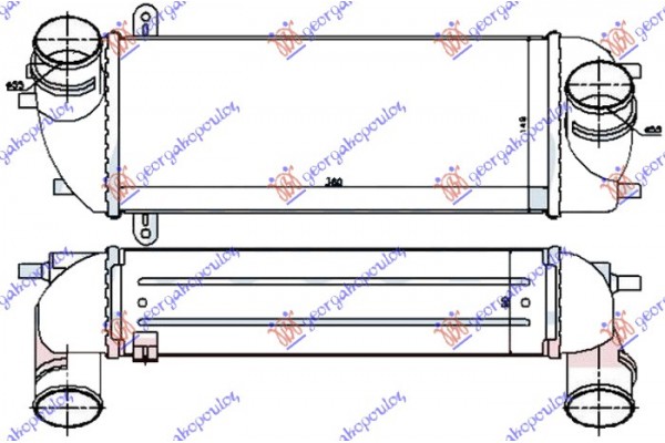 Ψυγειο Intercooler 2.0-2.2 Crdi Πετρελαιο (360x150x90) (ALL ALUMINIUM) Hyundai Santa Fe 09-12 - 369006200