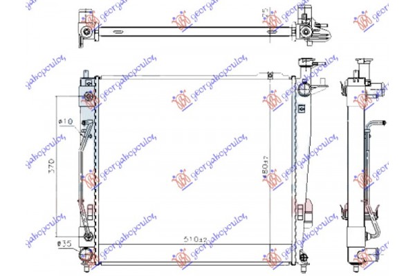 Ψυγειο Νερου 2.0-2.2 Crdi Πετρελαιο Αυτοματο (510x480x26) (ΤΥΠΟΥ HALLA) Hyundai Santa Fe 09-12 - 369006310