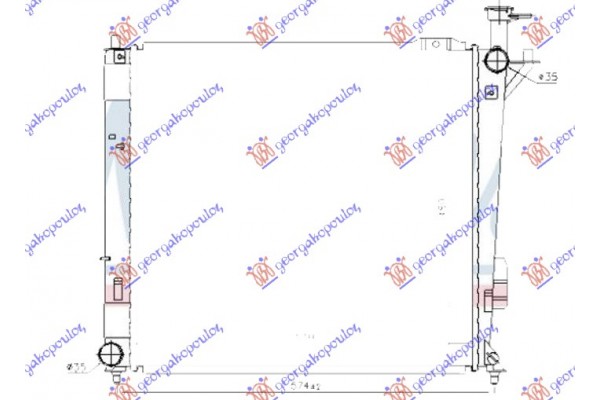 Ψυγειο Νερου 2.0-2.2 Crdi Πετρελαιο Μηχανικο (510x480x26) (ΤΥΠΟΥ HALLA) Hyundai Santa Fe 09-12 - 369006320