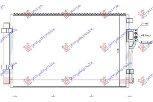 Ψυγειο A/C 2.4-3.3-3.5 Βενζινη (700x410x12) Hyundai Santa Fe 09-12 - 369006420