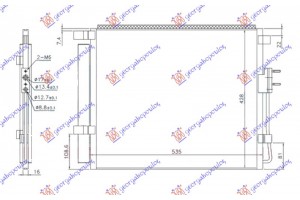 Ψυγειο A/C 2.0-2.2 Crdi Πετρελαιο (490x430x16) Τυπου Halla Hyundai Santa Fe 12-16 - 369106400