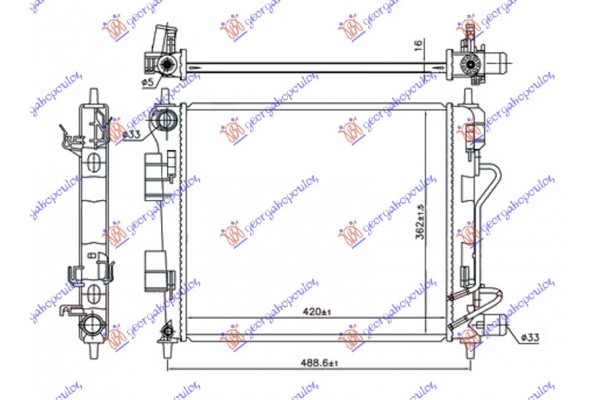 Ψυγειο Νερου Για ΌΛΑ Αυτοματο (420x360x16) Hyundai i10 16-19 - 371206310