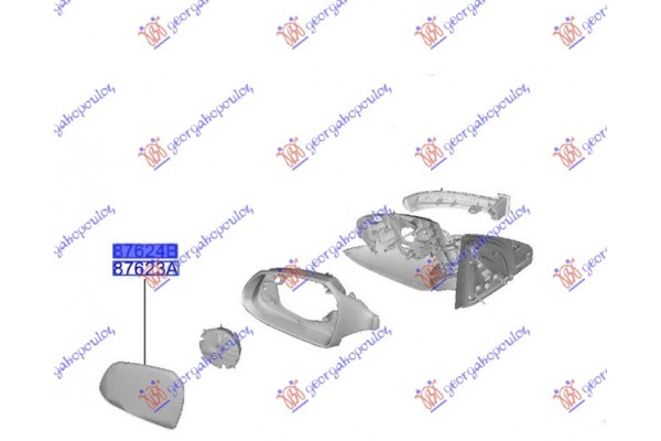 Κρυσταλλο Καθρεφτη (CONVEX GLASS) (Γ) Δεξια Hyundai i10 19-23 - 371307601