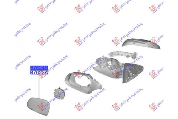 Κρυσταλλο Καθρεφτη (CONVEX GLASS) (Γ) Αριστερα Hyundai i10 19-23 - 371307602