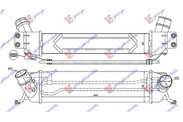 Ψυγειο Intercooler 2.5 TCi/CRDi Πετρελαιο (480x135x90) Hyundai H1 Starex 07-18 - 373006200