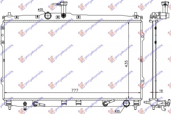 Ψυγειο Νερου 2.4i 16v Βενζινη - 2.5 Tdci Πετρελαιο Αυτοματο (435x775x16) Hyundai H1 Starex 07-18 - 373006310