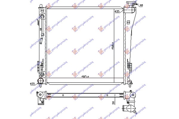 Ψυγειο 1.7CRDI +/- A/C AΥΤ. (487x468) Hyundai i40 11- - 374006330