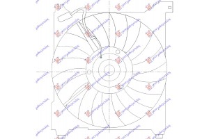 Βεντιλατερ Ψυγειου Κομπλε Νερου ΒΕΝΖΙΝΗ-ΠΕΤΡΕΛΑΙΟ (390mm) Hyundai Trajet 04-08 - 374906440