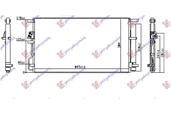 Ψυγειο A/C 2.0 Mpi Βενζινη (655x370x16) (ΚΟΡΕΑΣ) Kia Sportage 15-18 - 424306435